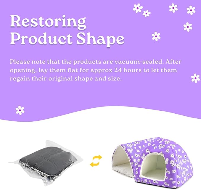 Guinea Pig House and Tunnel Set - 2 Pack Washable Guinea Pig Hideout Bed, Plush Small Animal Hide and Toy with Non-Slip Bottom for Ferret Dwarf Bunny