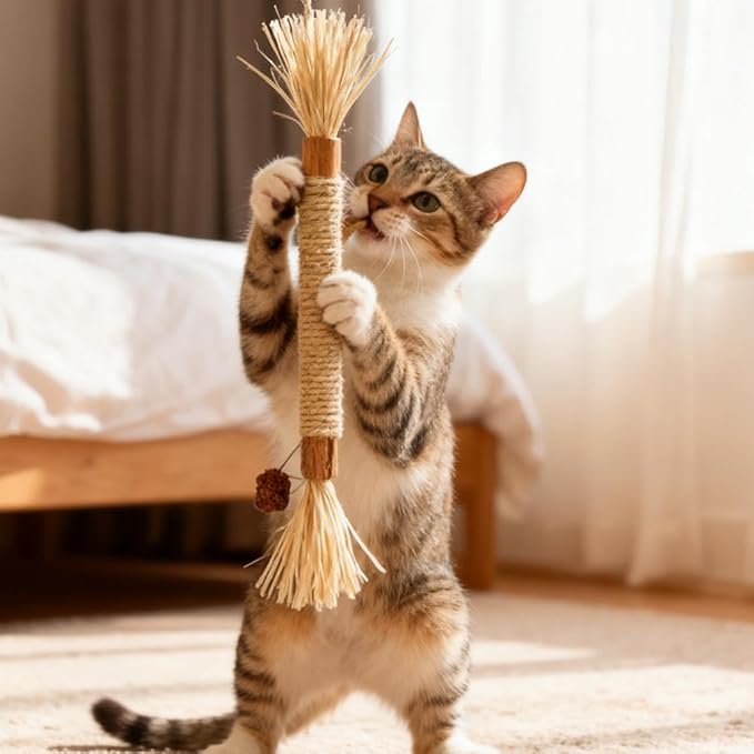 10 Pcs Puriq Natural Silvervine Dental Sticks, Silvervine Sticks for Cats, Interactive Cat Chew Stick for Teeth Cleaning, Scratch & Bite Resistant, for Indoor Kitty Fresh Breath, Healthy Teeth