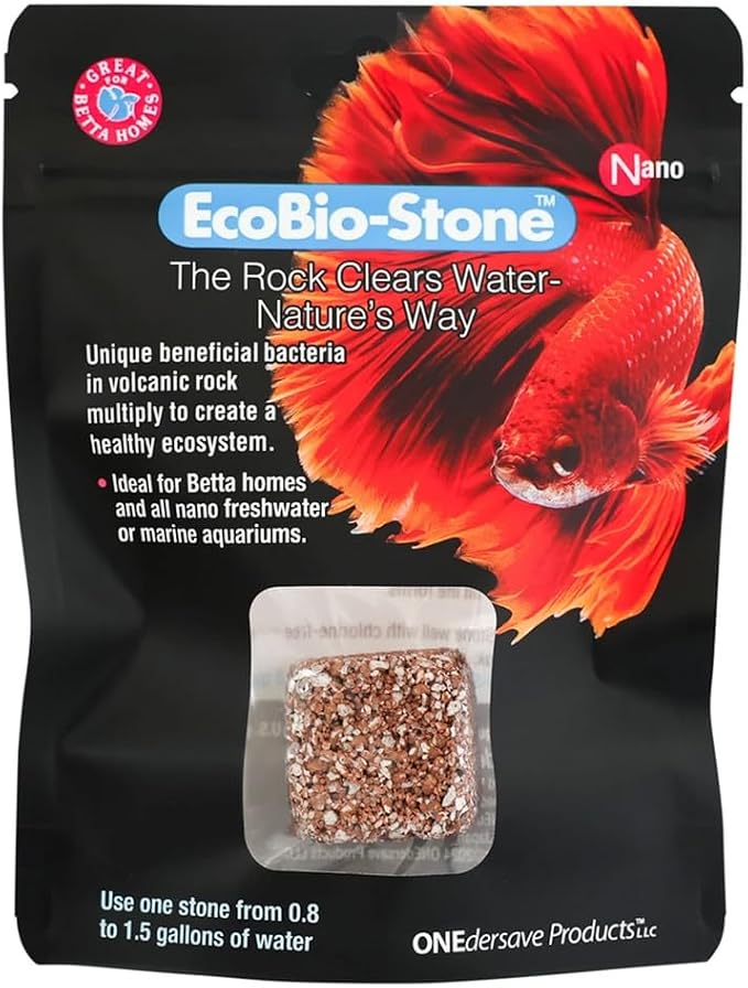 EcoBio-Block Aquarium Water Clarifier (Nano, 0.8–1.5 gal) | Volcanic Rock — Lasts Up to 2 Years — No Weekly Additives — Long-Term Water Balance — Safe for Fish, Shrimp, Frogs & Turtles