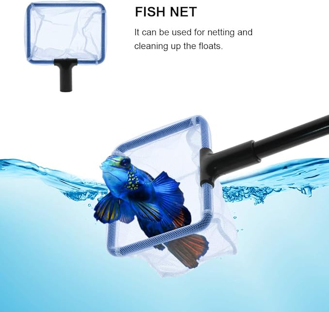 Aquarium Fish Tank Cleaning Kit - 5 in 1 Algae Scraper Set - Siphon Vacuum for Water Changing and Sand Cleaner (Cleaner Set)