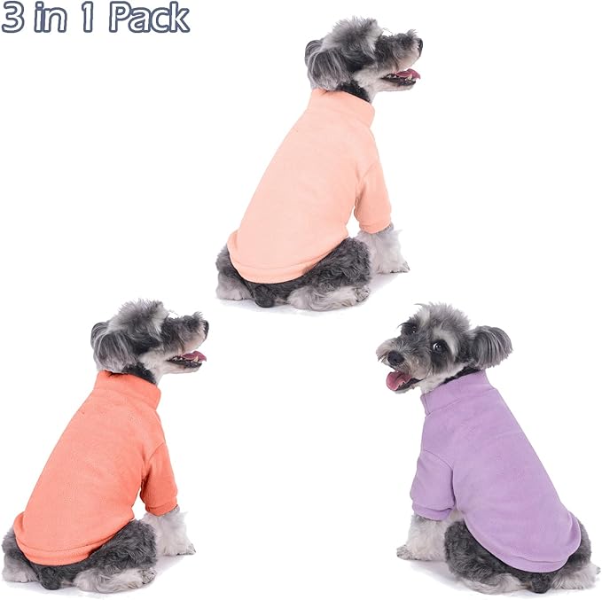 GYALAPERI Dog Sweater, 3 Pack Dog Sweaters for Small Dogs Girl Boy, Ultra Soft Warm Puppy Clothes Coat for Winter (Rose+Lt Pink+Lt Purple, XX-Large)