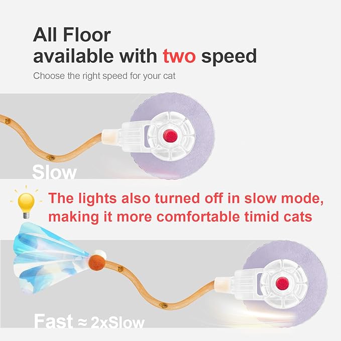 Jkanti Interactive Cat Toys for Indoor Cats,The 3rd Generation Agile Moving Cat Ball with Elastic Mesh Tail,Automatic Kitten Toys for Bored Indoor Cats (Purple)