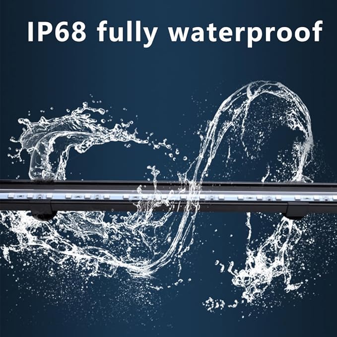 23 inches LED Aquarium Light, 12W Fish Tank Light Underwater Light Submersible Crystal Glass Lights, 9.2ft/2.8m Long Wire Length, White