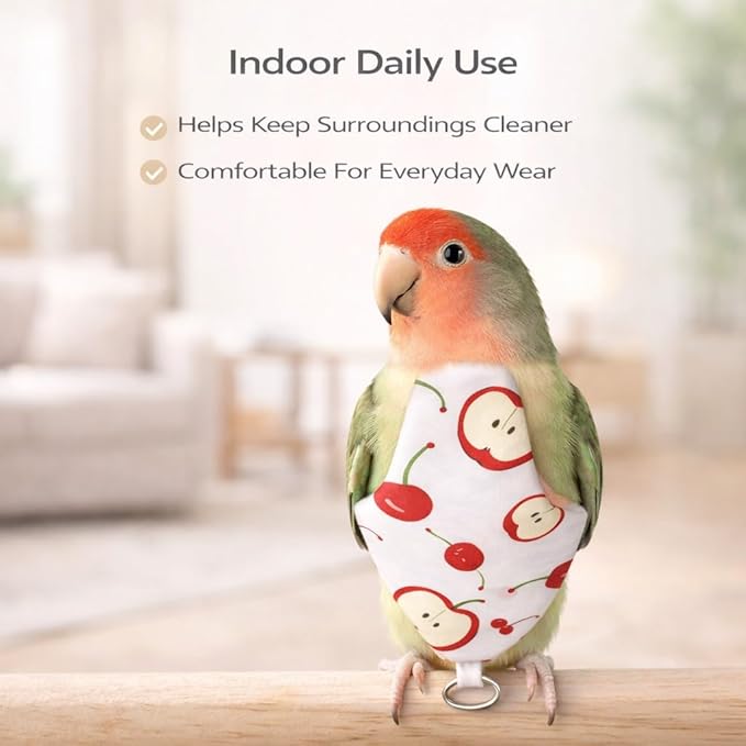 2PCS Pigeon Diaper Harness Kit with Disposable Pads and Flight Training Leash, Reusable Pigeon Pants Harness for Indoor Use, Adjustable Bird Harness for Pigeon Training (XL)