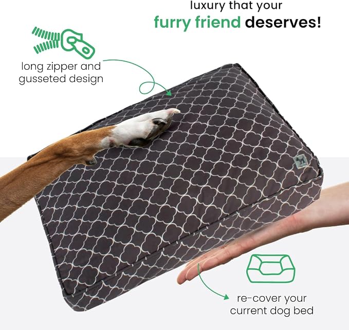 Molly Mutt Huge Dog Bed Cover - Clark Gable Print - Measures 36”X45”X5”- 100% Cotton - Durable - Breathable - Sustainable - Machine Washable Dog Bed Cover (Dd70c)
