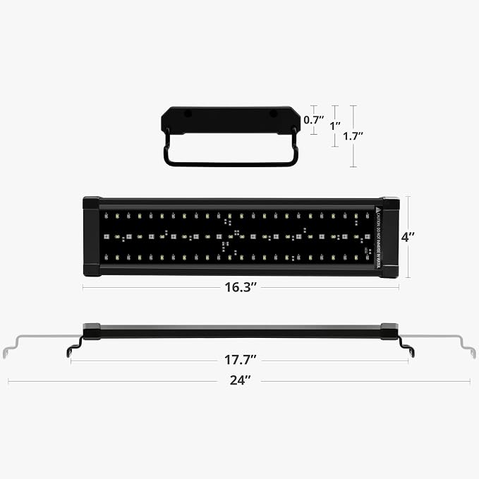 NICREW 20W Saltwater Aquarium Light, Marine LED Reef Light for Corals, Programmable Timer Controller, 18 to 24-Inch | Balanced Blue and Full Spectrum for Soft/LPS Corals, Day + Night Cycle with Sunrise/Sunset Simulation, Extendable Brackets