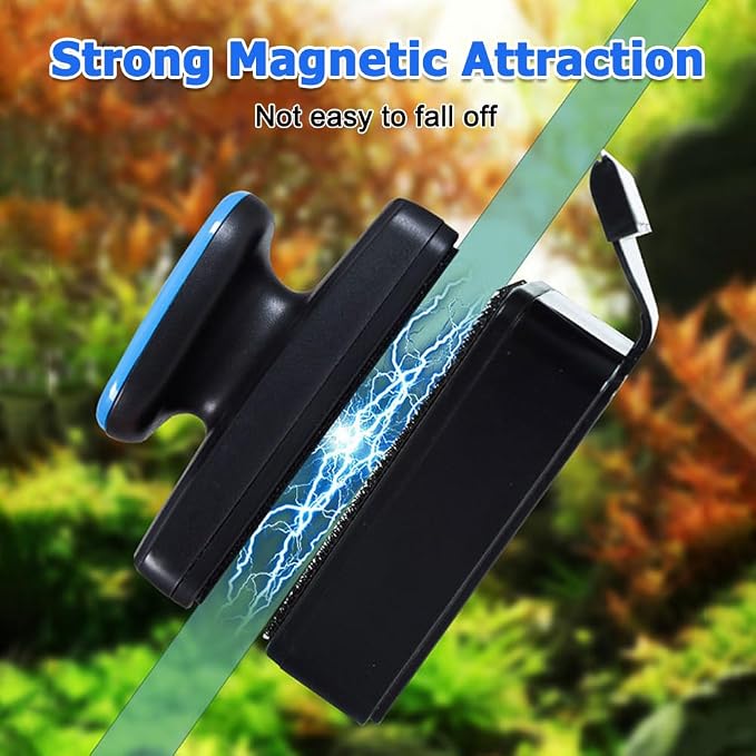 MiOYOOW Magnetic Aquarium Glass Cleaner, Floating Aquarium Algae Scraper No Scratch Aquarium Cleaning Tool for Small Fish Tanks Desktop Aquariums Freshwater Saltwater