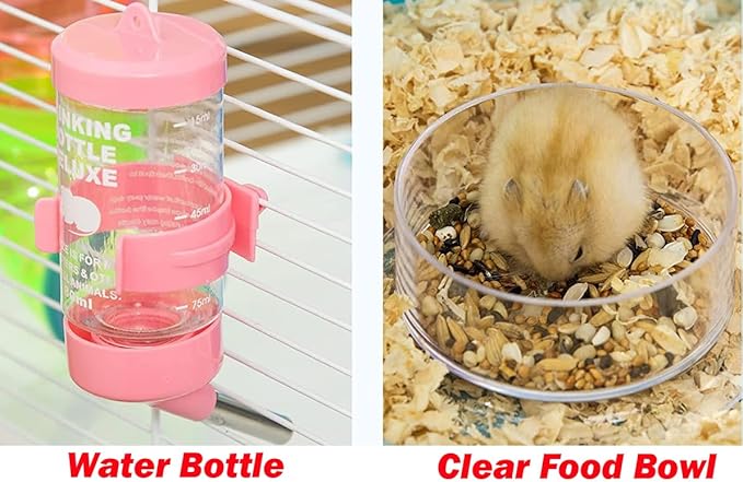 Extra Large 23" Multi-Tiers Easy Setup Hamster Palace Gerbil Habitat Mouse House Mice Home Critters Cage Complete Set of Accessories Expandable Customizable Hide House Food Bowl Running Wheel