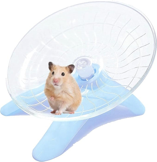 Hamster Flying Saucer Silent Running Exercise Wheel for Hamsters, Gerbils, Mice,Hedgehog and Other Small Pets Silent Running Wheel Hamster Wheel (Blue)