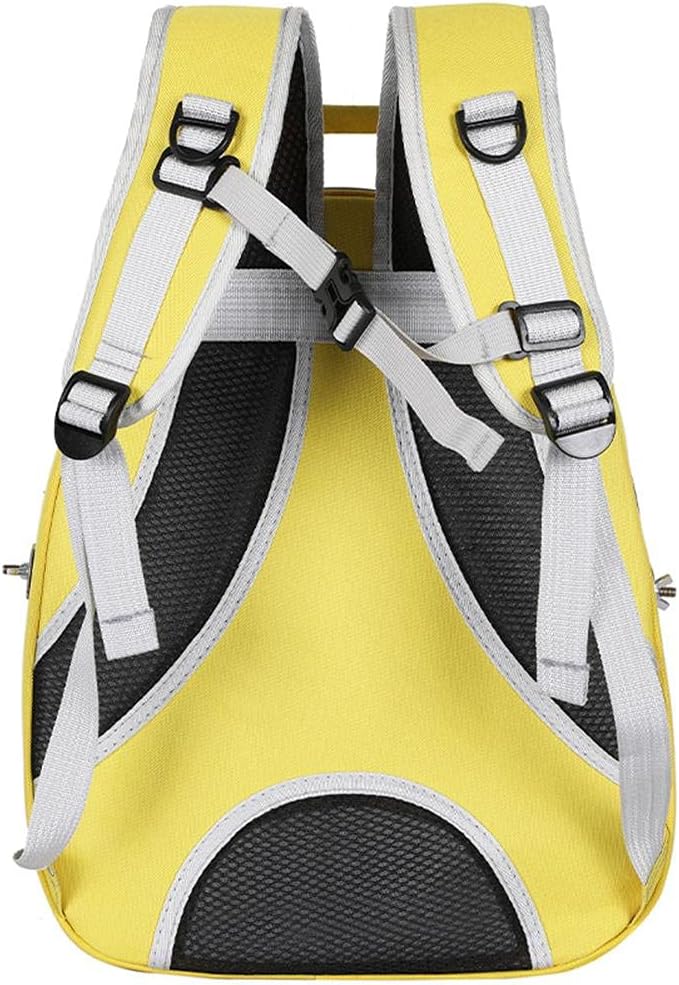 Bird Carrier Backpack with Perch, Ventilate Transparent Space Capsule Parrot Travel Cage for Small Birds Parrots Green Cheek Conures Budgie Lovebirds Finches(Yellow)