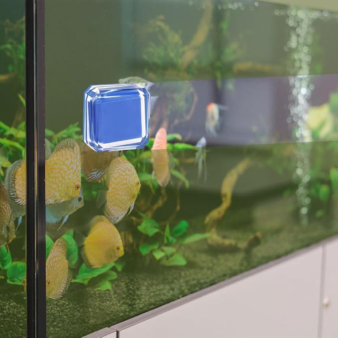 Aquarium Magnetic Cleaner, Double-Sided Algae Scraper Pad S/L for 0.2-0.5'' Thick Glass Tank
