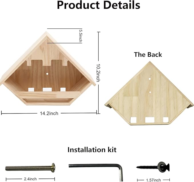 Cedar Dove Nesting Box for Outside, Wooden Open Pigeon House