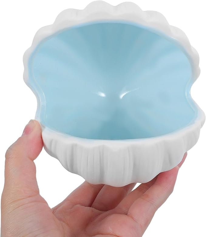 Hamster Hideout, Small Animal Hideout Ceramic Pet House, Shell Shape Hamster House Cave Mini Hut Cage Critter Bath for Chinchilla