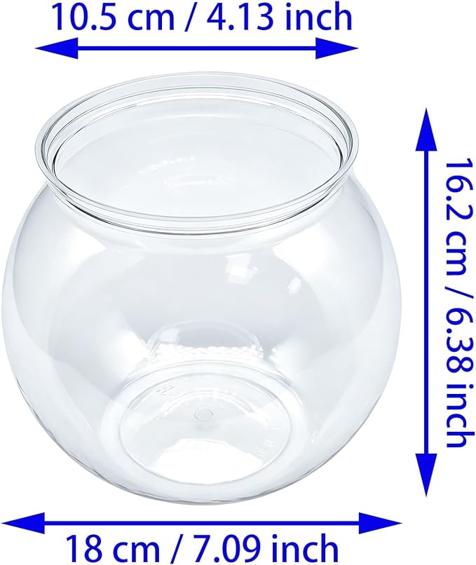1 PCS Fish Bowl Small Plastic Bubble Bowl(90 Oz) | for Holding Candy and Party Decorations