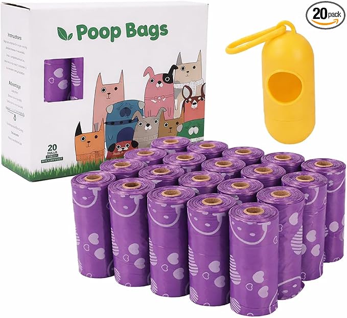 BPI Certified Compostable Dog Poop Bags 300 Count, Extra Thick Leak-Proof Pet Waste Bags, ASTM D6400 Biodegradable, 9 x 13 Inches for Small & Large Dogs