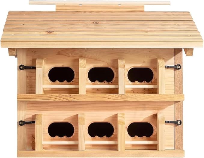 CEDAR ALPHA Purple Martin House Birdhouse for Outside, Starling Resistant Opening, with 12 Hole Rooms for Outdoor,Solid Western Red Cedar Wood Construction, Post Mountable, Bird House for Outside
