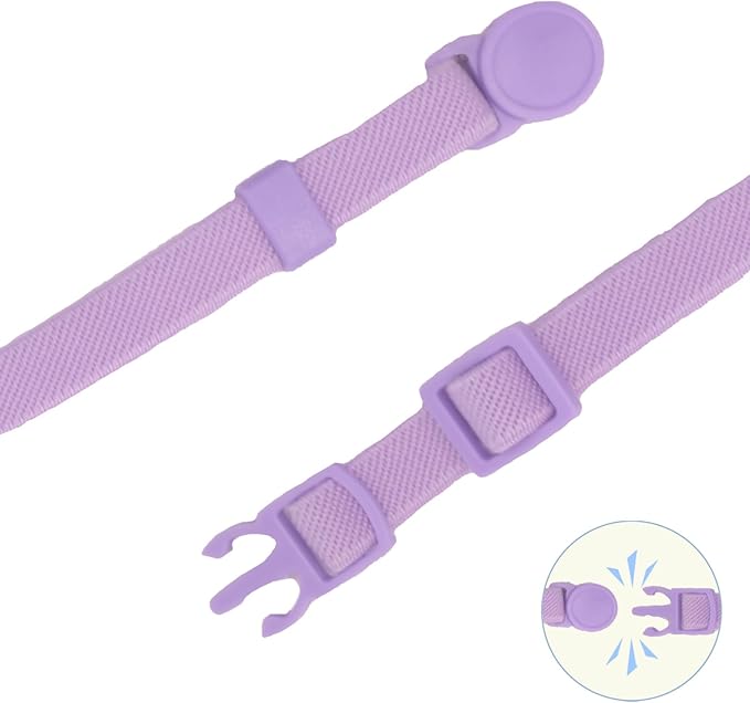 Breakaway Cat Collar with Bell, Safety Buckle Kitten Collar, Elastic Strech Quick Release, Adjustable Lightweight Collars for Girl Boy Cats, Pet Supplies, Accessories, Gifts Purple