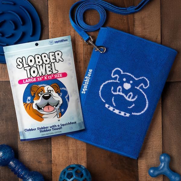 Squishface Slobber Towel – 100% Cotton Dog Drool Towel 23x12