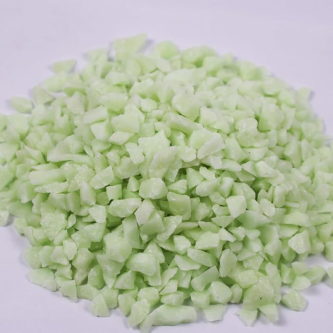 Glow in the Dark Gravel Stones,Aquarium Gravel,Aquarium Sand,Decorative Glow Gravel Rocks for Fairy Garden Fish Tank Succulents Pot Vase Filler Decor, 1 Pound (Yellow Green, 5-8mm)