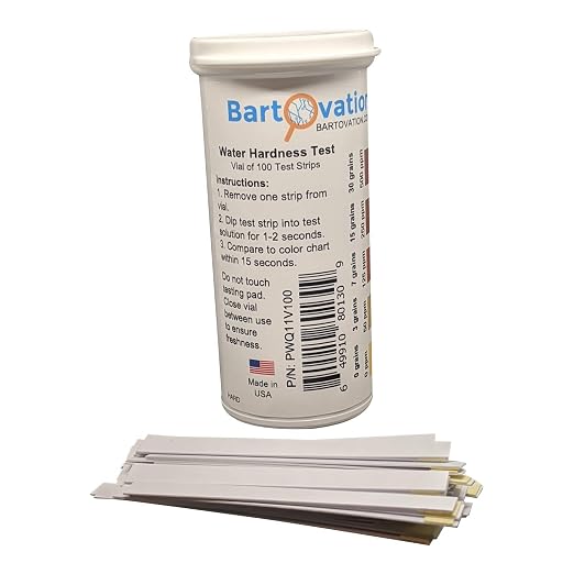 Total Water Hardness Test Strips, 0-500 ppm, 100-Pack | Made in USA, in Moisture Wicking Bottle, for Water Quality Testing