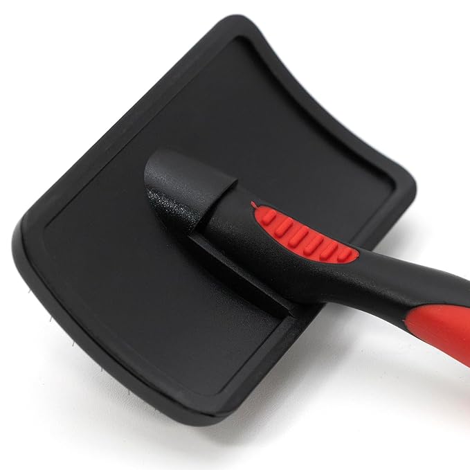 Jeffers Dual Level Pin Universal Slicker Brush for Dogs, Cats & Small Pets - Curved Grooming Brush with Long & Short Pins for Shedding, Detangling, Finishing - Remove Mats & Dead Coat - Medium