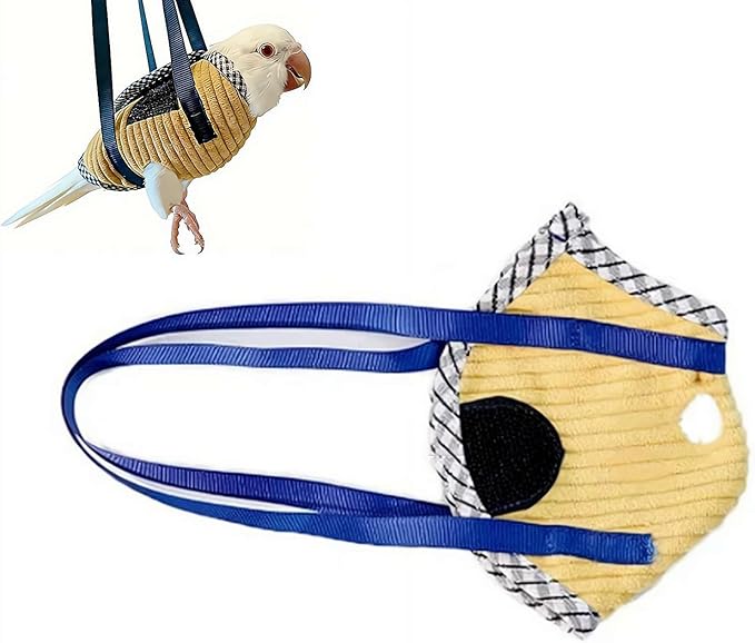 Portable Bird Traval Carrier Bag, Ultra-Soft Bird Diaper Flight Suit for Small Medium Parrots, Escape Resistant Outdoor Harness Vest, for Daily Outdoor & Nail Trimming, Ideal Gift for Birds Lovers