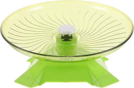 BESTonZON Hamster Flying Saucer Wheel 24cm Silent Dual-Bearing Running Wheel for Small Animals Gerbils Mice Exercise in Matcha Green