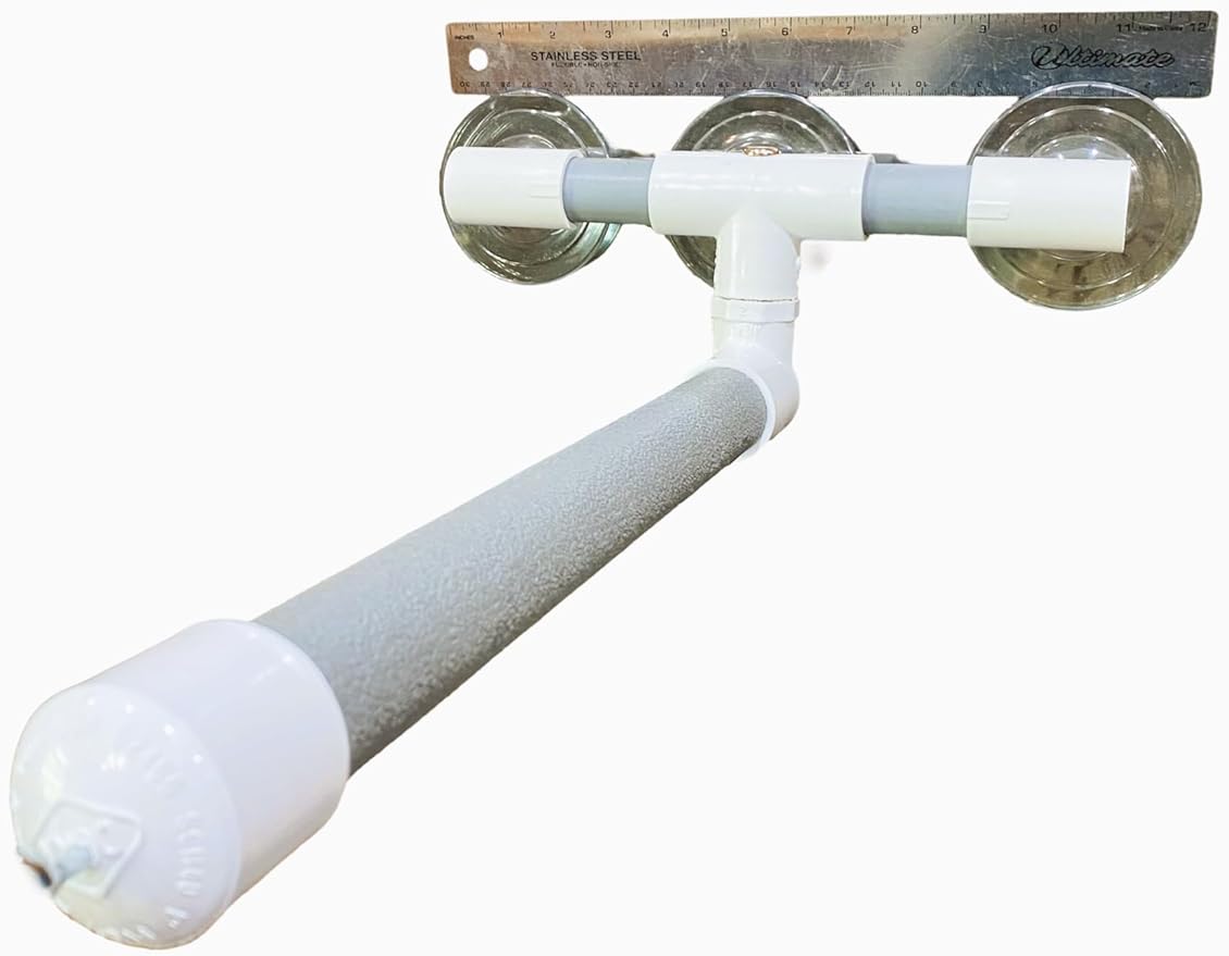 Polly's Portable Window-Shower Perch with Suction Cups for Cockatiels, Macaws, African Greys (Deluxe, Large)