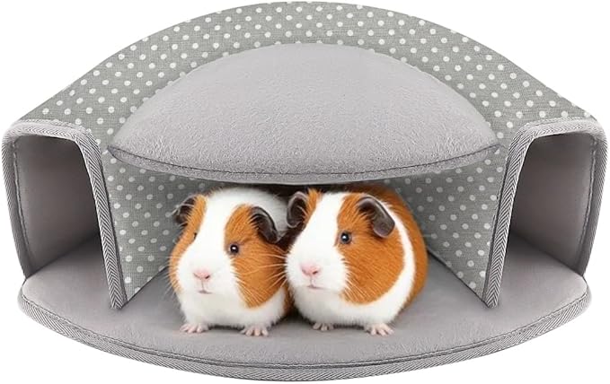 Guinea Pig Hideout, Interactive Guinea Pig Tunnel Bed, Washable Small Animal Tubes Toys Cage Accessories for Ferret Bunny Chinchilla