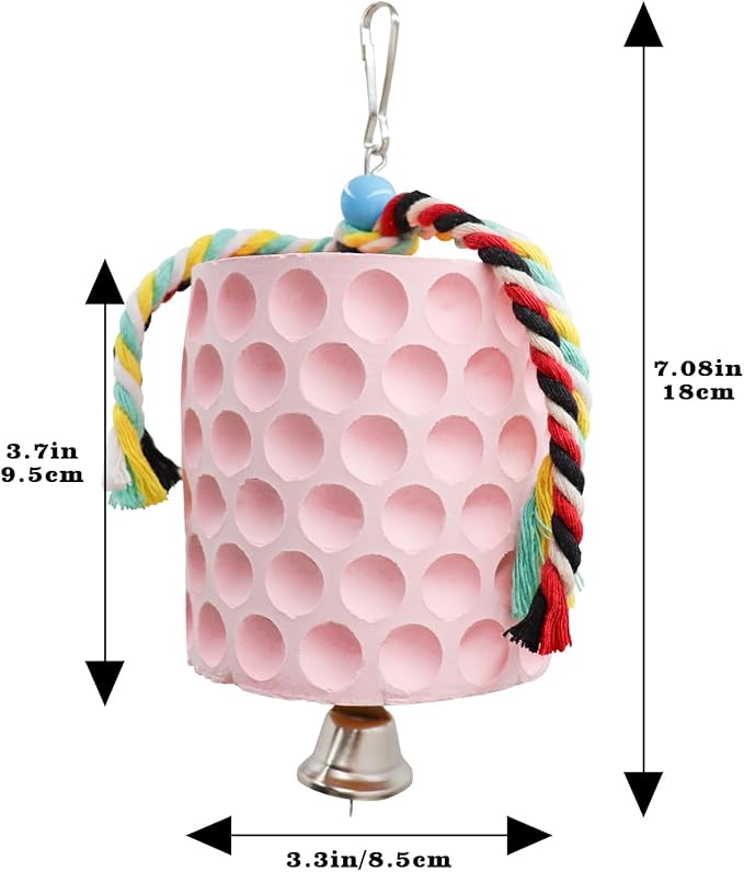 Oooct Large Chicken Chewing Toy, Chick Beak Grinding Calcium Stone with Bells, Chicken Coop Accessories, Cage Toys for Cockatiel Parakeet Parrot Budgies Rat Hamster Rabbit Bunny African Grey