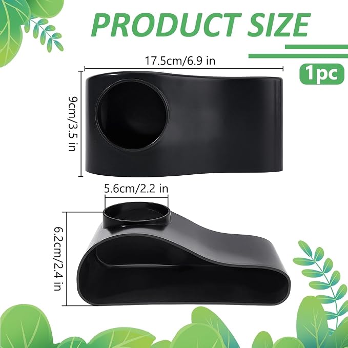 WADORN Aquarium Underground Tunnel Cave Plastic Under Gravel Tunnel Decor Sigle Hole Fish Tank Hideout Decor for Betta Fish Shrimp Corydoras Clown Loach Pleco Underwater Landscape, Black