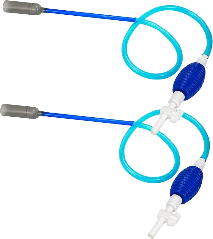 2Sets Aquarium Siphon Water Changer Fish Tank Gravel Cleaner(Blue) | Made of Plastic, with Long Nozzle, for Cleaning Changing Water, Washing Sand, Cleaning Function
