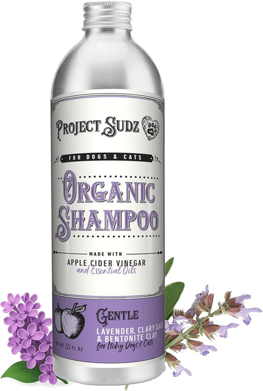 Project Sudz Gentle All Natural Dog Shampoo – Lavender | Soothing Liquid Shampoo for Dogs | Calming, Eco-Friendly, Non-Toxic, Made in USA