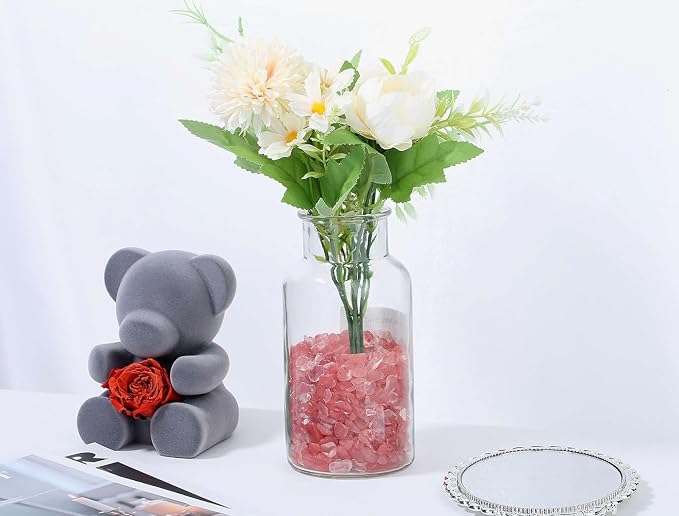 LAIDANLA Watermelon Red 1lb Crystal Polished Tumbled Stones Irregular Shaped Crystal Chips Bulk Natural Gemstone Aquarium Gravel Rocks Vase Filler Fish Tank Gravel Home Decoration