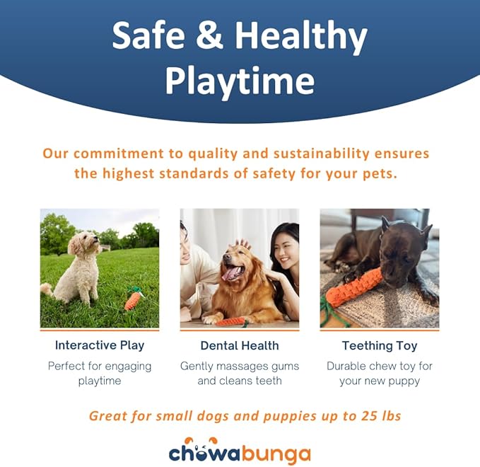 Tug of War Dog Toy 12 Inch Eco Cotton Interactive Dog Rope Toy with Grip Handle & Rope Tug Ball with Natural, Non-Toxic Dyes Tug Toy for Medium & Small Dogs
