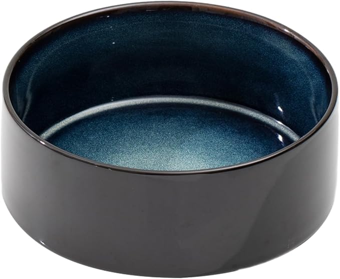 Havniva Ceramic 8.2inch Dog Bowl for Large-Breed Dogs, Anti-Slip and Weighted Pet Food and Water Bowl (Single Bowl - Starry Sky)