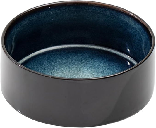 Havniva Ceramic 8.2inch Dog Bowl for Large-Breed Dogs, Anti-Slip and Weighted Pet Food and Water Bowl (Single Bowl - Starry Sky)