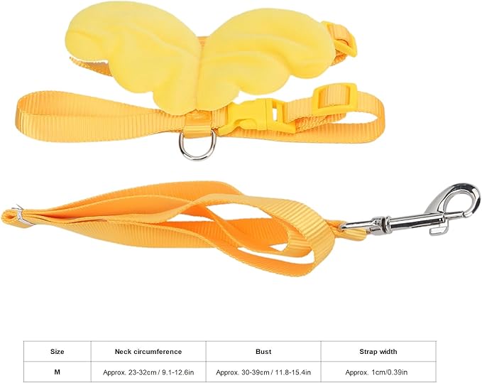 Duck Harness and Adjustable Chicken Walking Harness, Breathable Pet Vest for Duck Chicken Hen Training Walking Basic Leashes[Yellow M]