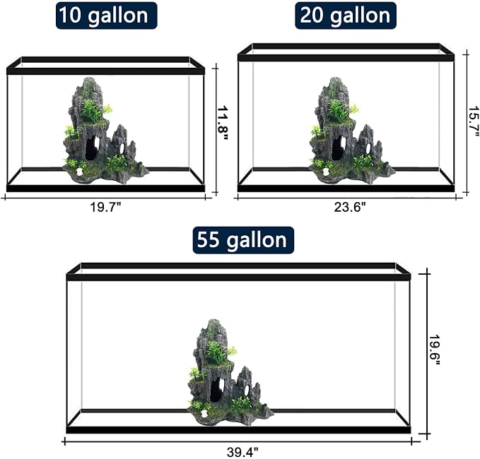 Extra Large Aquarium Decorations Large Fish Tank Rocks Hideout | xxl Aquarium Mountain View Stone plants Ornaments Thematic Ornament Aquarium Decor Tree House Cave Fish Tank Decoration