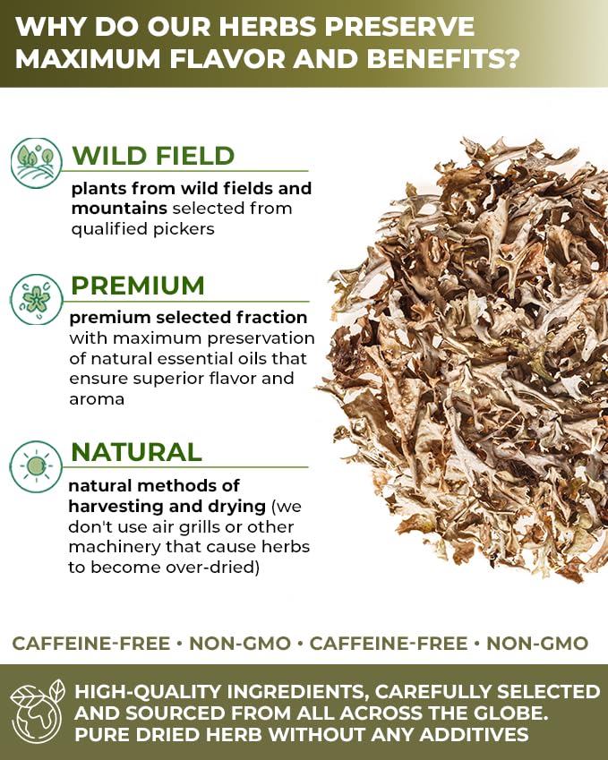 4 oz. Icelandic Moss Iceland Moss Herbal Tea (Cetraria Islandica) - 113g Herb Tea Liquen De Islandia