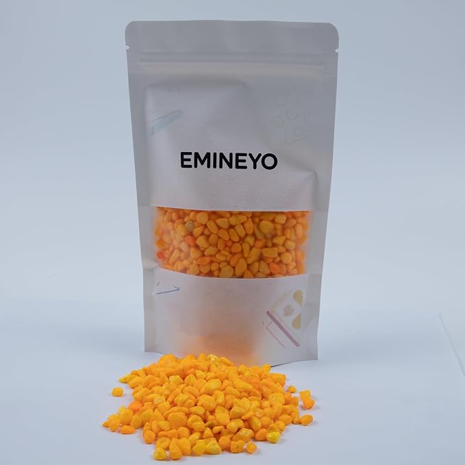 Colored Aquarium Gravel,Colorful Pea Gravel,Garden Rocks,Decorative Stones Rocks for Fish Tank,Aquarium,Fairy Garden Decor,Planters,Vase Fillers,Landscaping,1 Pound (Orange Yellow, 4-6mm)