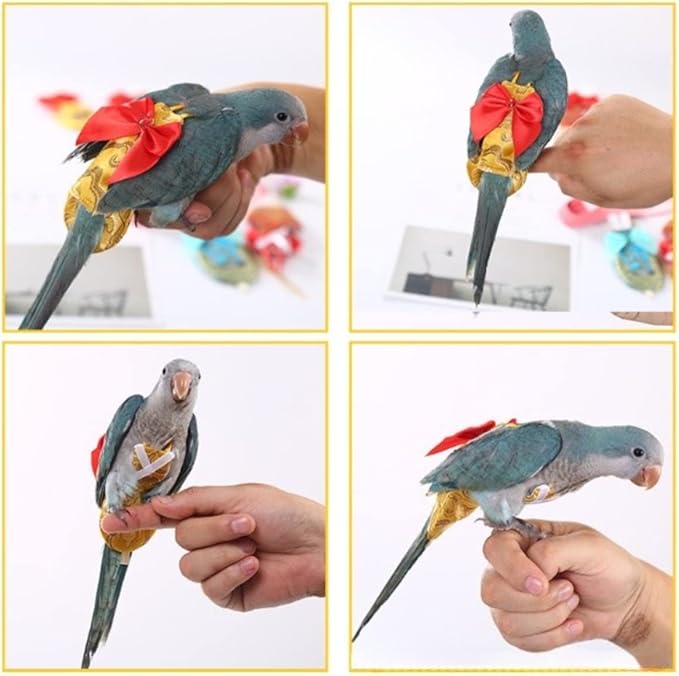 Bird Flight Suits Diapers, Parrot Flight Suits Diapers for Rosellas, Cockatiels Flight Suits, Parrot Clothes, Bird Training Nappy Suit Liners Clothes (X-Large)