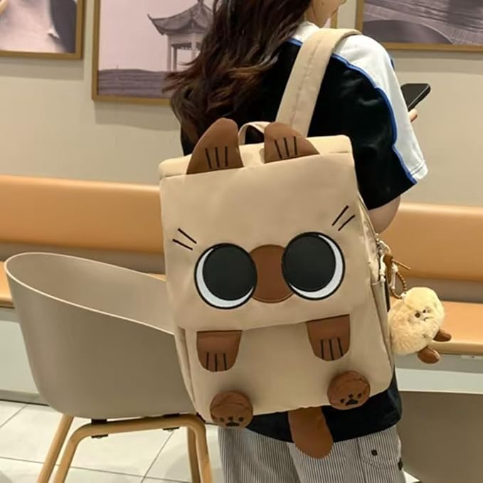 Cute Cat Backpack - Lightweight Laptop Bag, Large Capacity Student & Travel Backpack for Adults/Kids Give away cat pendants