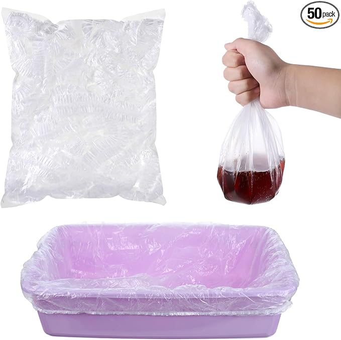 50 Pcs Disposable Cage Liners, Rabbit Litter Box Liners Small Animal Leak Proof Toilet Film Guinea Pig Cage Toilet Liner Plastic Litter Box Liner for Rabbits, Guinea Pigs, Chinchillas, Hedgehogs, Bird