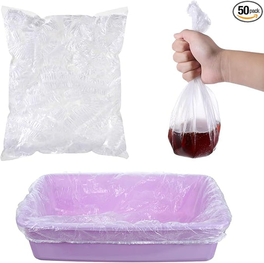 50 Pcs Disposable Cage Liners, Rabbit Litter Box Liners Small Animal Leak Proof Toilet Film Guinea Pig Cage Toilet Liner Plastic Litter Box Liner for Rabbits, Guinea Pigs, Chinchillas, Hedgehogs, Bird