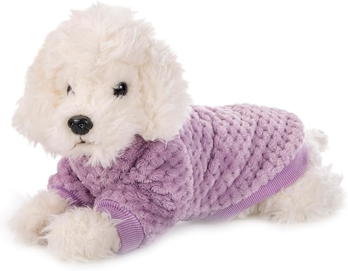 Dog Sweater, 3 Pack Dog Sweaters for Small Medium Dogs or Cat, Warm Soft Flannel Pet Clothes for Dogs Girl or Boy, Dog Shirt Coat Jacket (XX-Large, Pink+Purple+Light Green)