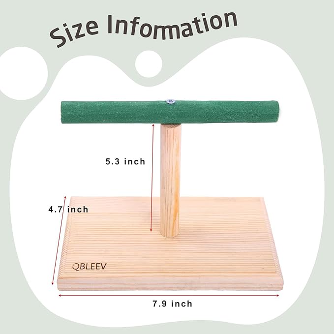 QBLEEV Small Bird Perch,Bird Play Stand,Portable Training Parrot Playstand, Bird Cage Toys for Cockatiels Conures Parakeet Finch Lovebirds