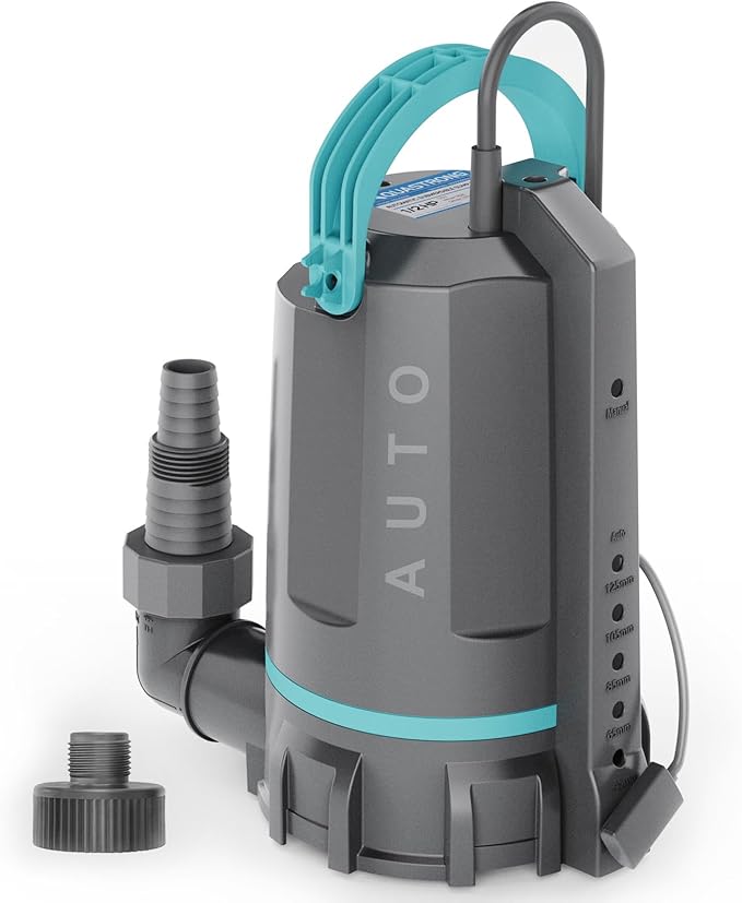 Aquastrong 1/2 HP Automatic Sump Pump 3159 GPH Submersible Water Pump | Thermoplastic Utility Pump High Flow Water Removal for Swimming Pool Garden Pond Basement Wells with 10ft Long Power Cord