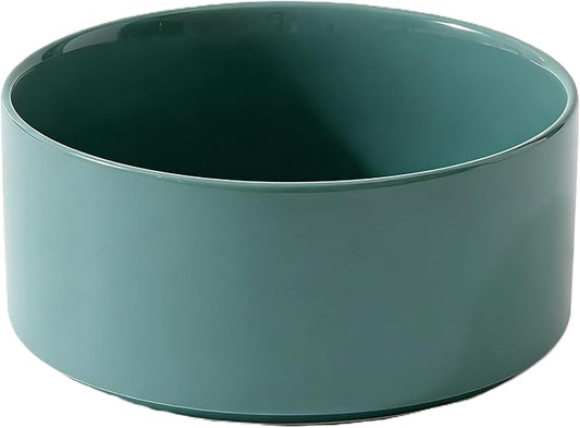 Ceramic Dog Bowl 28 oz – Non-Slip, Easy-Clean Food & Water Bowl for Medium Dogs & Cats – Dark Green