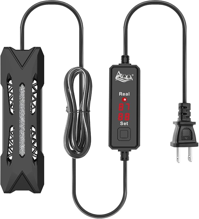 AQQA Small Aquarium Heater,Submersible Fish Tank Heater | Adjustable Temperature,Mini Short Dual-use Fish Heater with LED Digital Display Thermostat,Saltwater Freshwater 150W